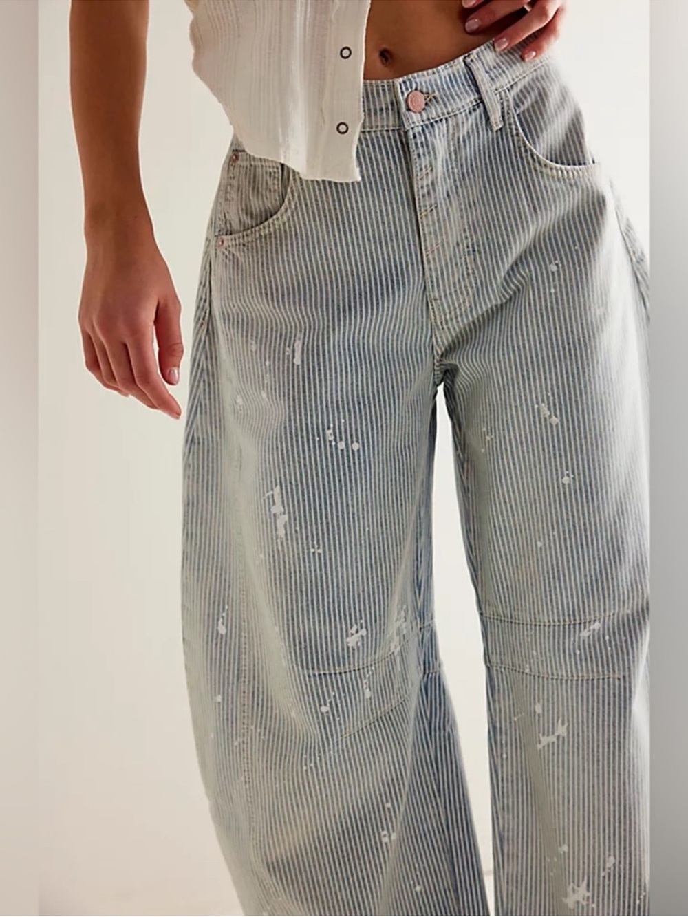 We The Free Good Luck Mid-Rise Barrel Jeans